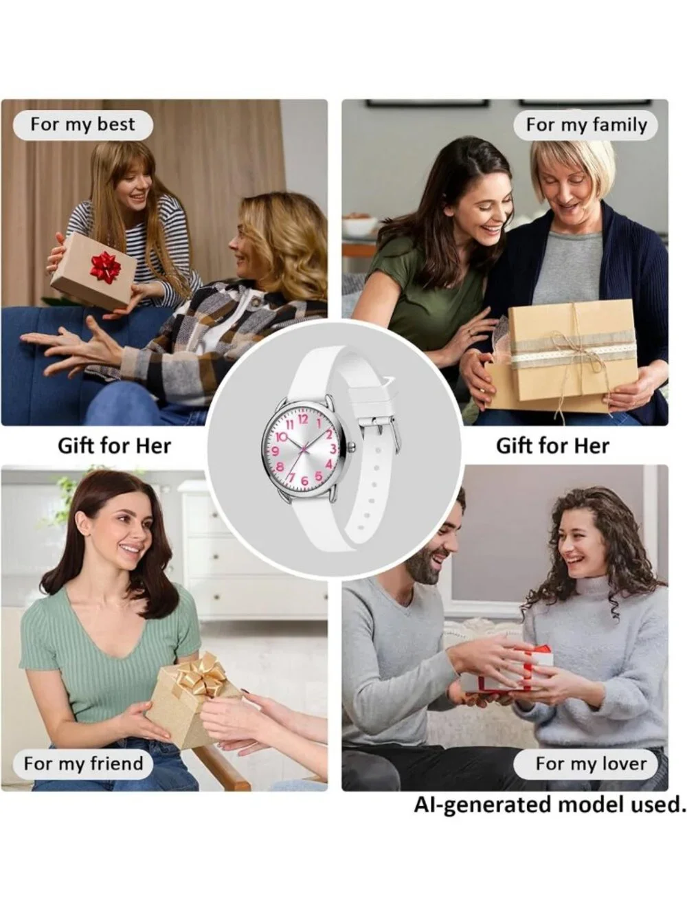 Stylish Women's Waterproof Watch with Easy-to-Read Numeral Dial & Silicone Strap